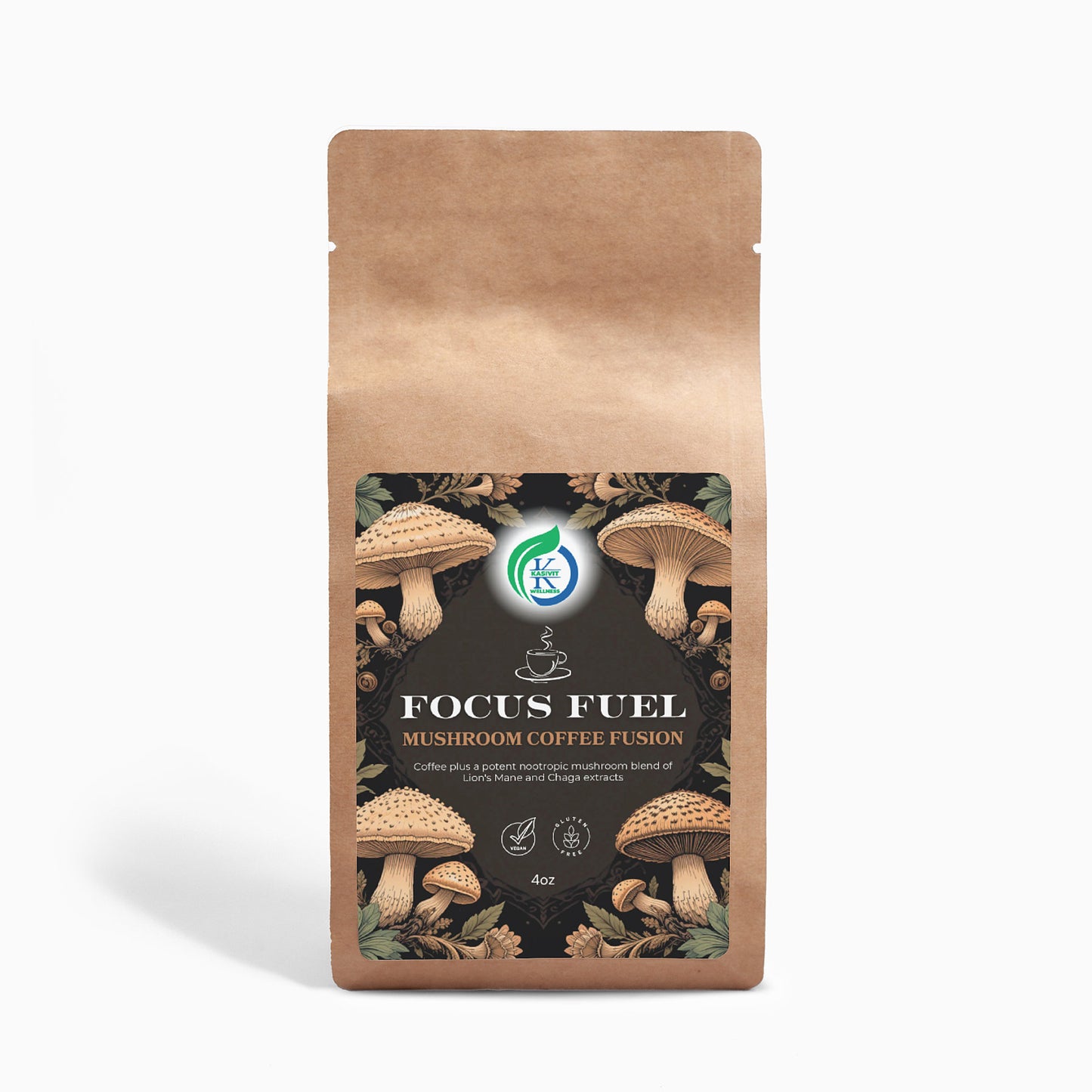 Focus Fuel - Mushroom Coffee Fusion - Lion’s Mane & Chaga 4oz