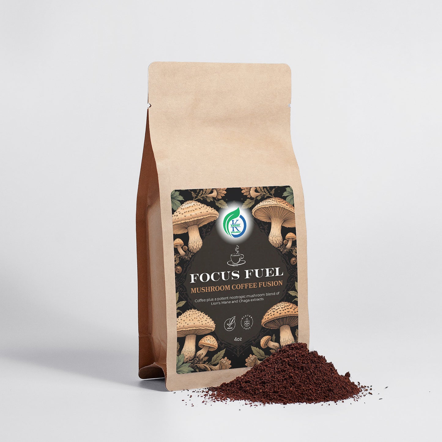 Focus Fuel - Mushroom Coffee Fusion - Lion’s Mane & Chaga 4oz