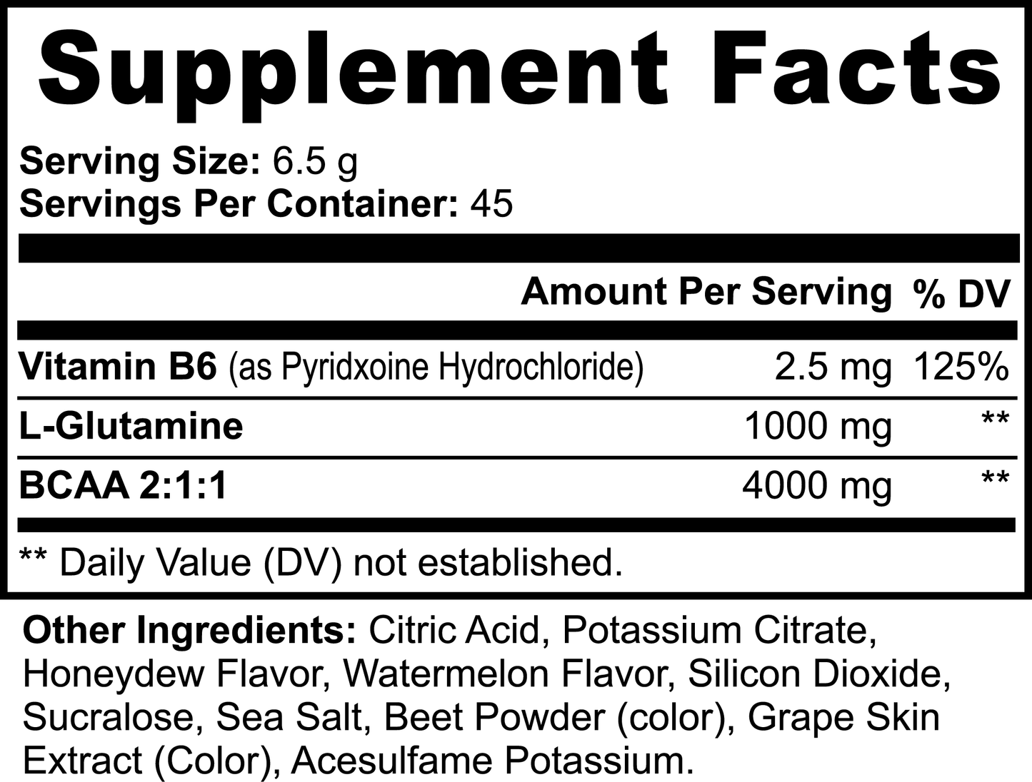 BCAA Post Workout Supplement Powder (Honeydew/Watermelon)