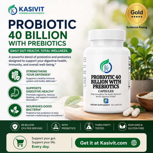 Kasivit High Potency Probiotic with Prebiotics Capsules 60ct