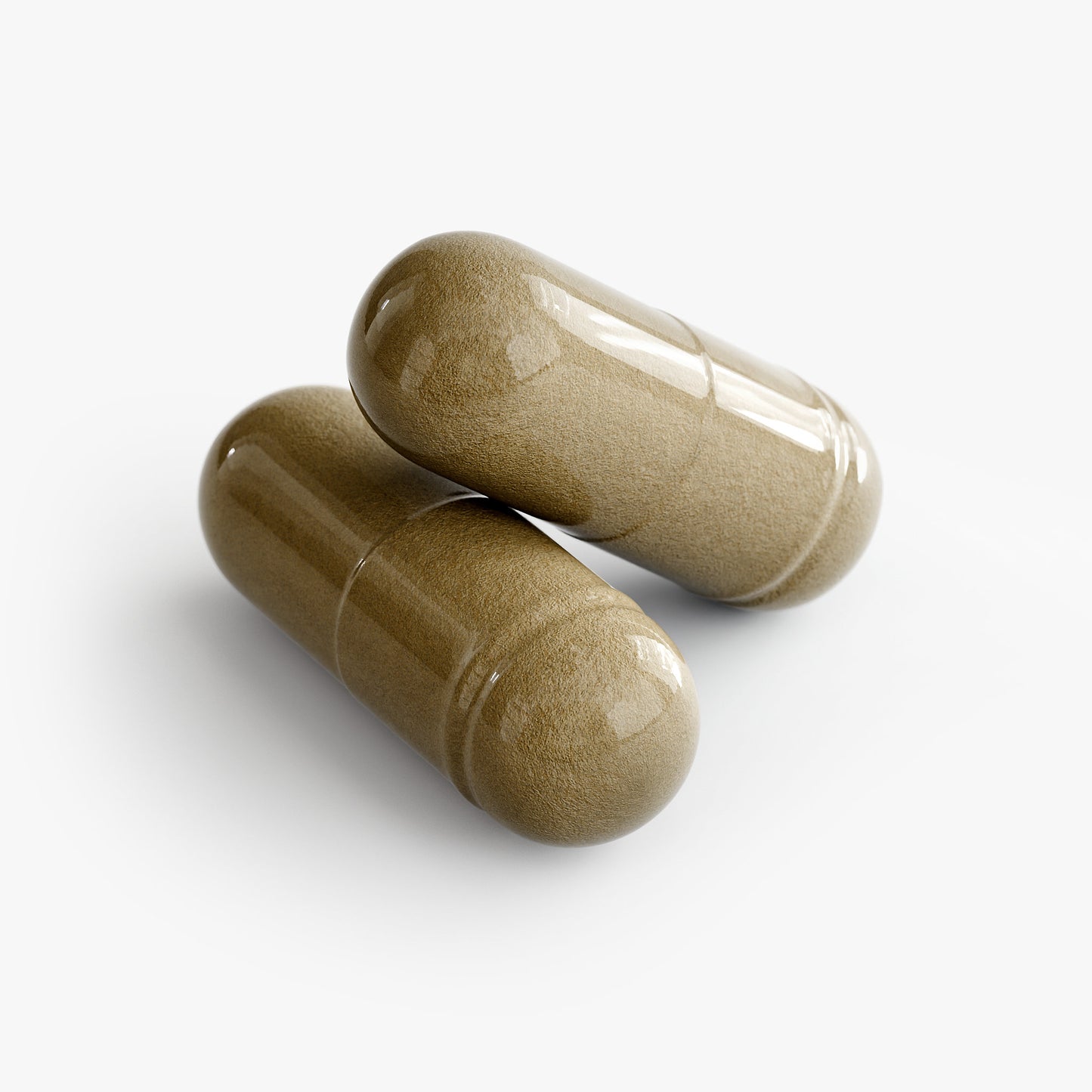 Kasivit Ginkgo Biloba and Ginseng supplement brown capsules on white background