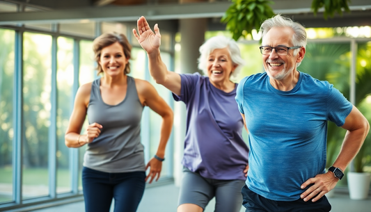 Healthy aging men and women feeling active and full of vitality