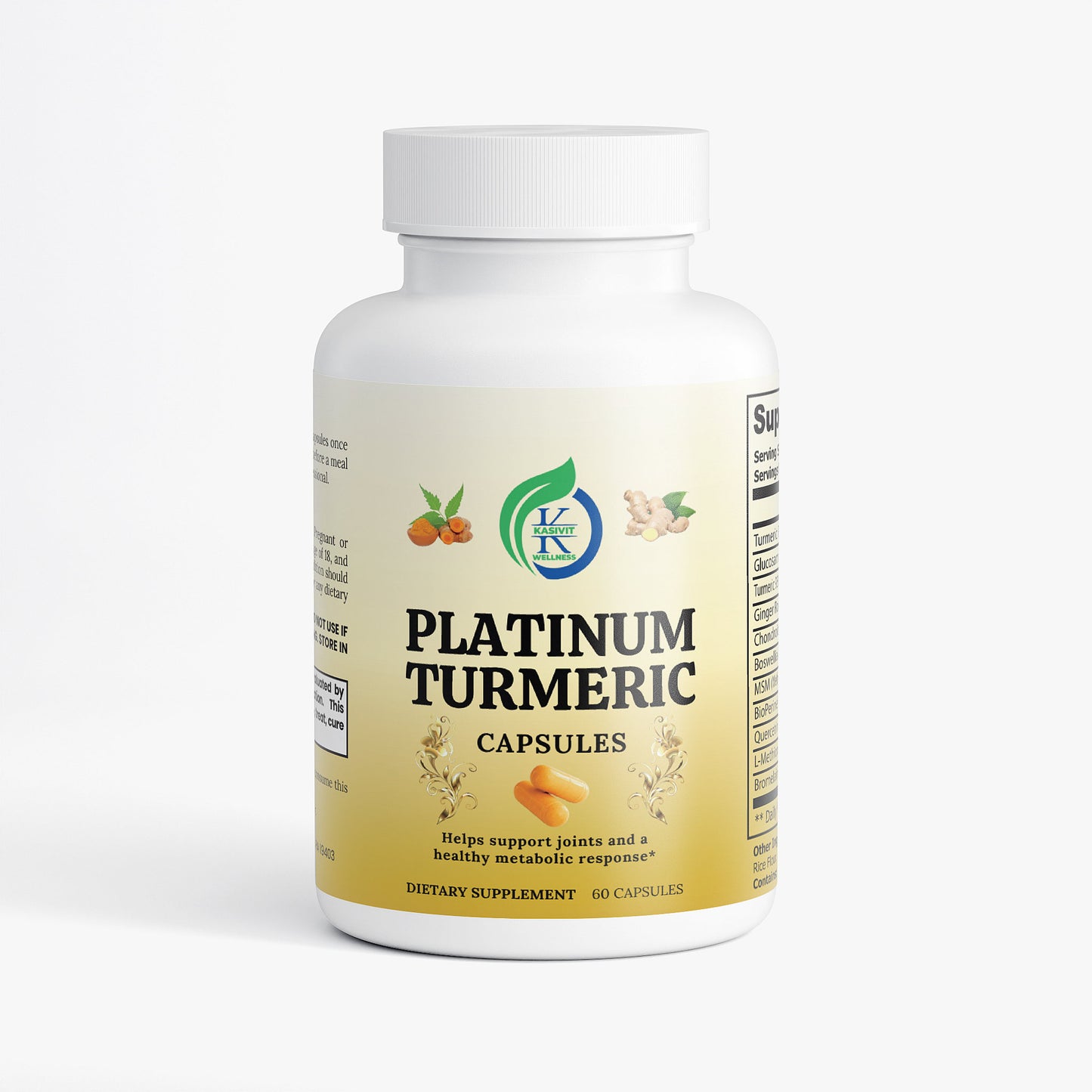 Kasivit Platinum Turmeric Supplement - Joint Support Capsules