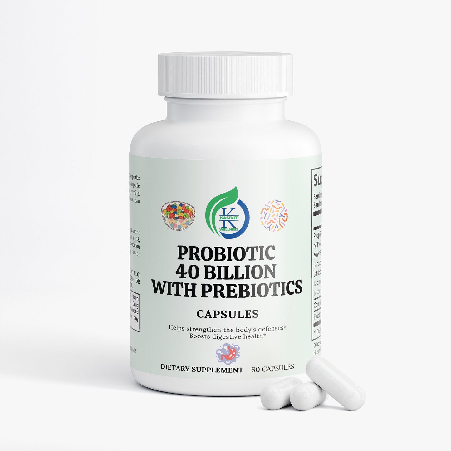 Kasivit High Potency Probiotic with Prebiotics Capsules 60ct