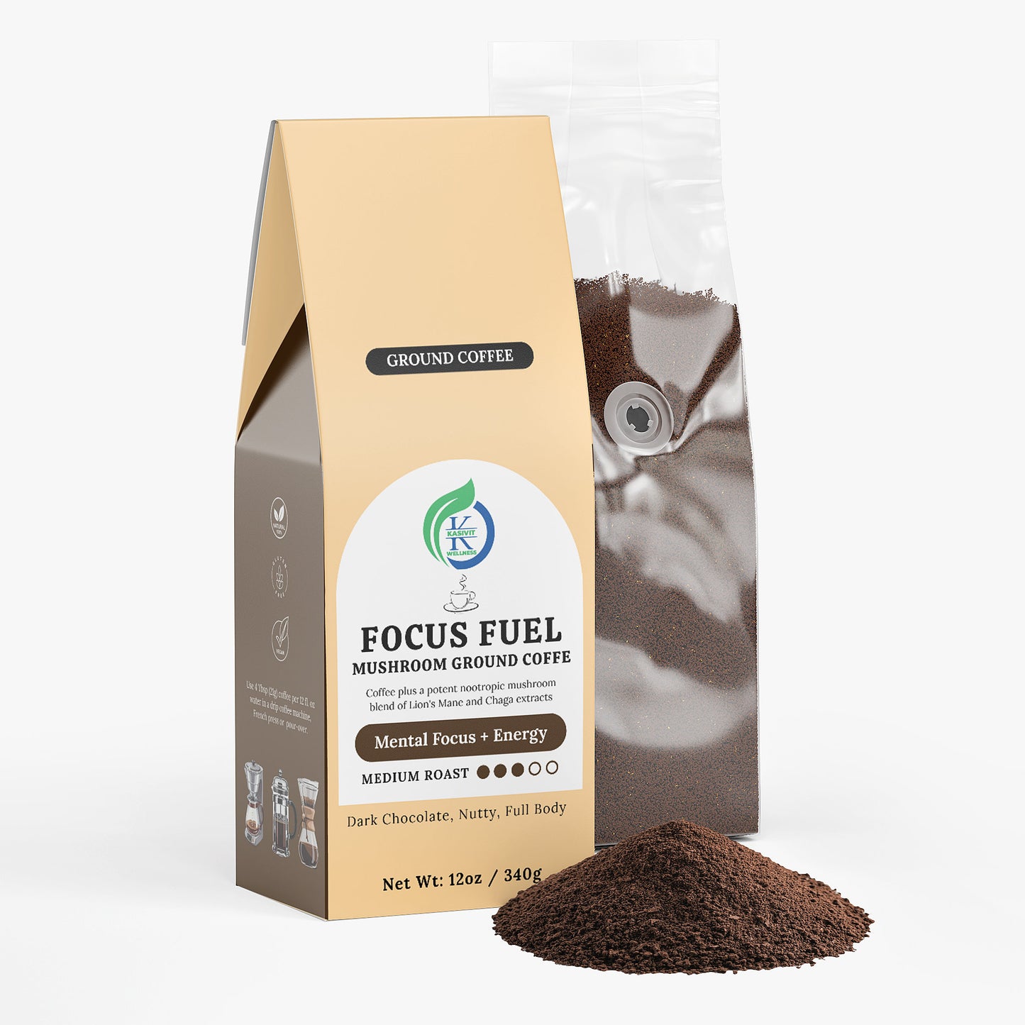 Focus Fuel Mushroom Coffee (Medium Roast)