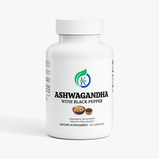 Kasivit Ashwagandha Capsules with Black Pepper - 60 Count