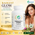 Kasivit Radiant Glow Complex Hair Skin and Nail Capsules in white bottle for wellness from within