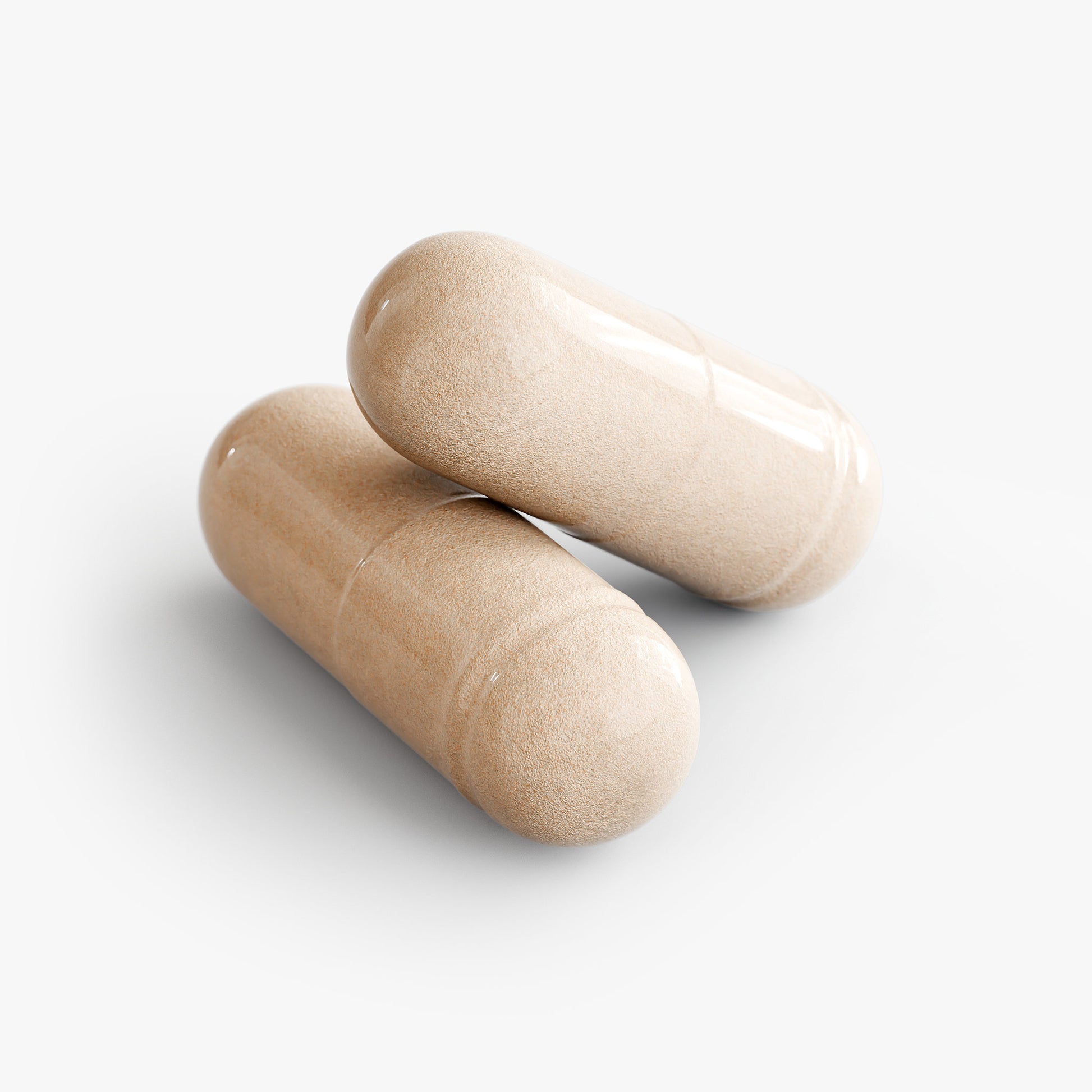 Kasivit natural ashwagandha capsules with herbal powder inside on white background