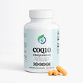 Kasivit CoQ10 supplement Ubiquinone in a white bottle with yellow capsules for overall vitality