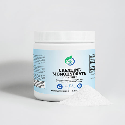 Kasivit Creatine Monohydrate Supplement in white powder form, 100% pure for muscle strength and energy