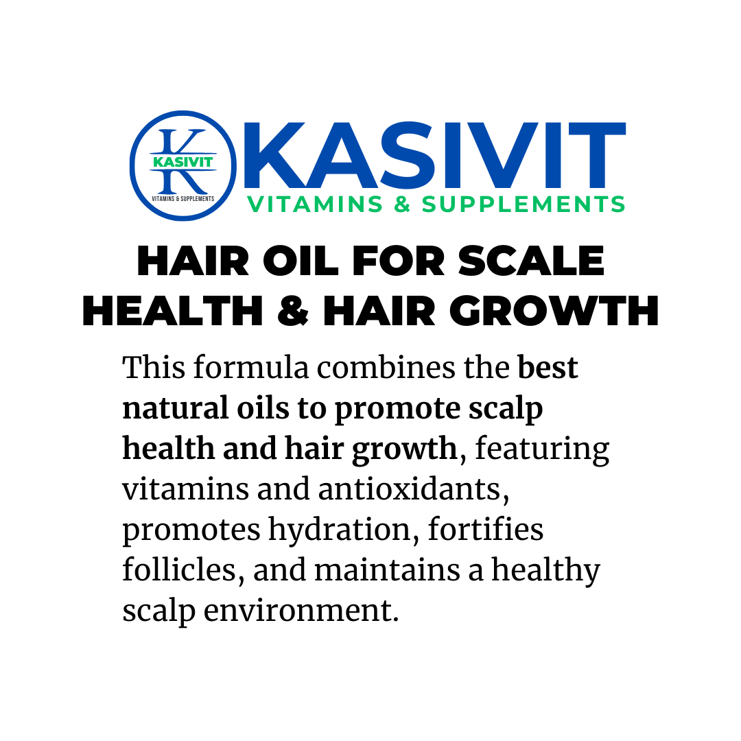 Kasivit Hair Oil for Scalp Health and Hair Growth with Vitamins and Antioxidants in sleek packaging