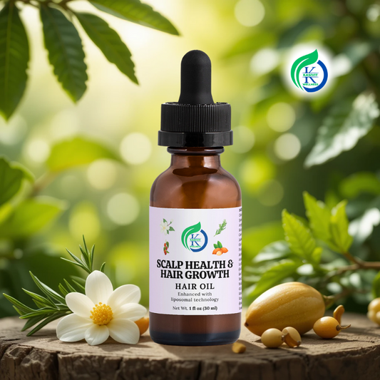 Kasivit Scalp Health & Hair Growth Hair Oil with Liposomal Technology in an amber glass bottle