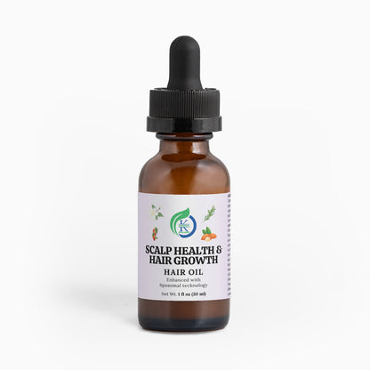 Kasivit Scalp Health & Hair Growth Hair Oil with liposomal technology in a brown dropper bottle