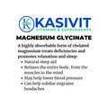 Kasivit Magnesium Glycinate Capsules in a White Bottle for Sleep Aid and Relaxation