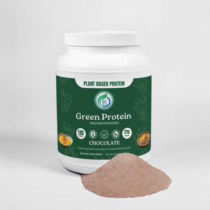 Kasivit Green Protein chocolate flavor vegan protein powder for muscle recovery with 21g protein per serving