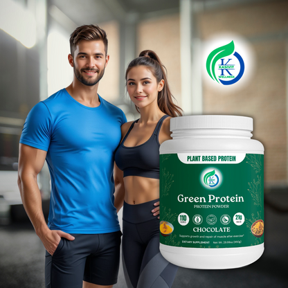 Kasivit green protein chocolate vegan protein powder for muscle recovery with fit man and woman
