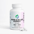 Kasivit Bone and Heart Support vitamin K2 + D3 supplements in a white bottle with 60 capsules