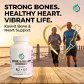Kasivit Bone & Heart Support Vitamin K2 + D3 Supplements in White Bottle for Healthy Bones and Heart