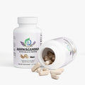 Kasivit Ashwagandha Capsules with Black Pepper in a white bottle, promoting stress relief and improved sleep