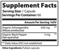 Kasivit ashwagandha capsules with 650 mg organic ashwagandha and black pepper extract